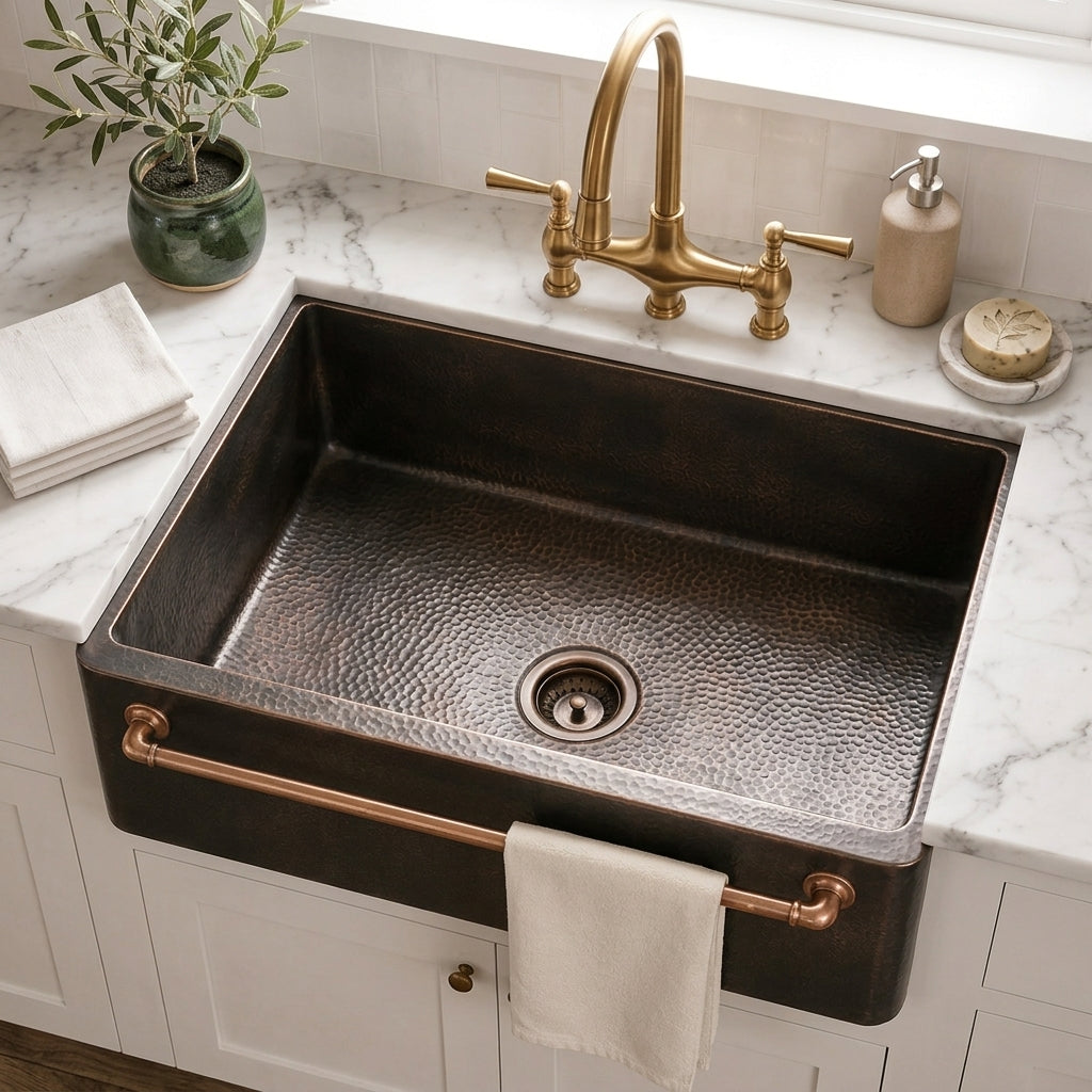 Vintage Brass Kitchen Sink Towel Bar