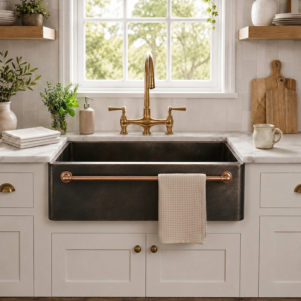 Vintage Brass Kitchen Sink Towel Bar