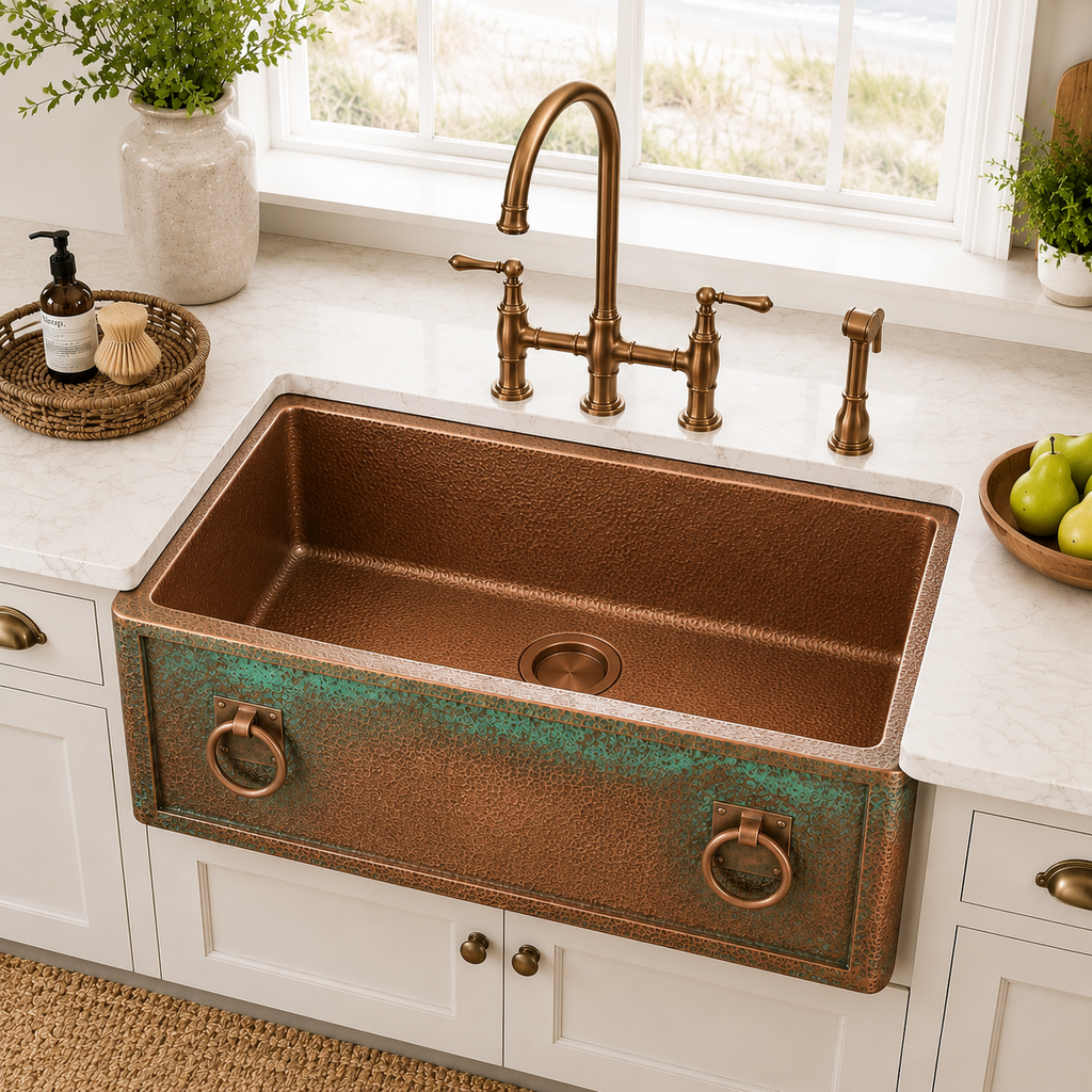 Verdigris Copper Farmhouse Sink