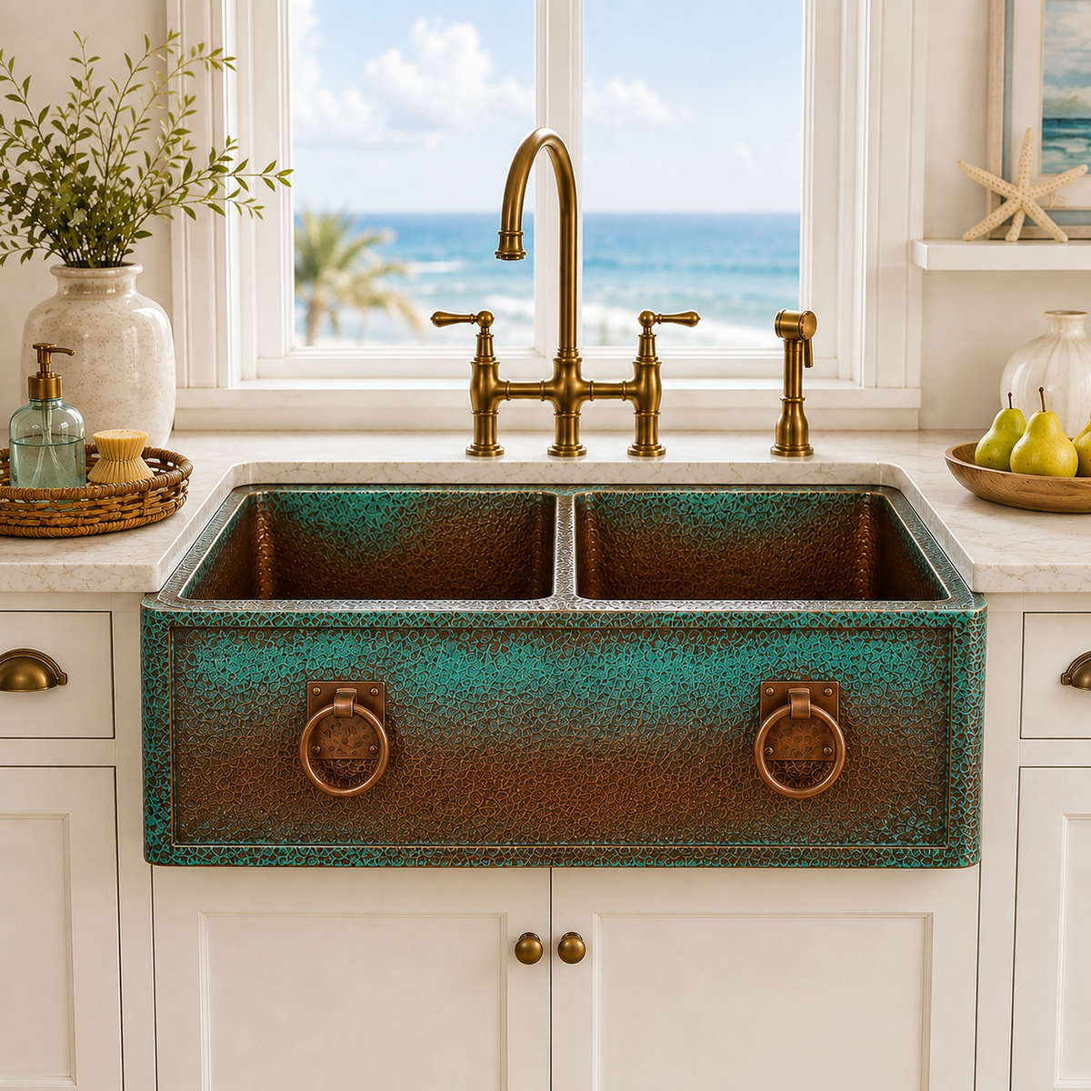 Verdigris Copper Farmhouse Sink