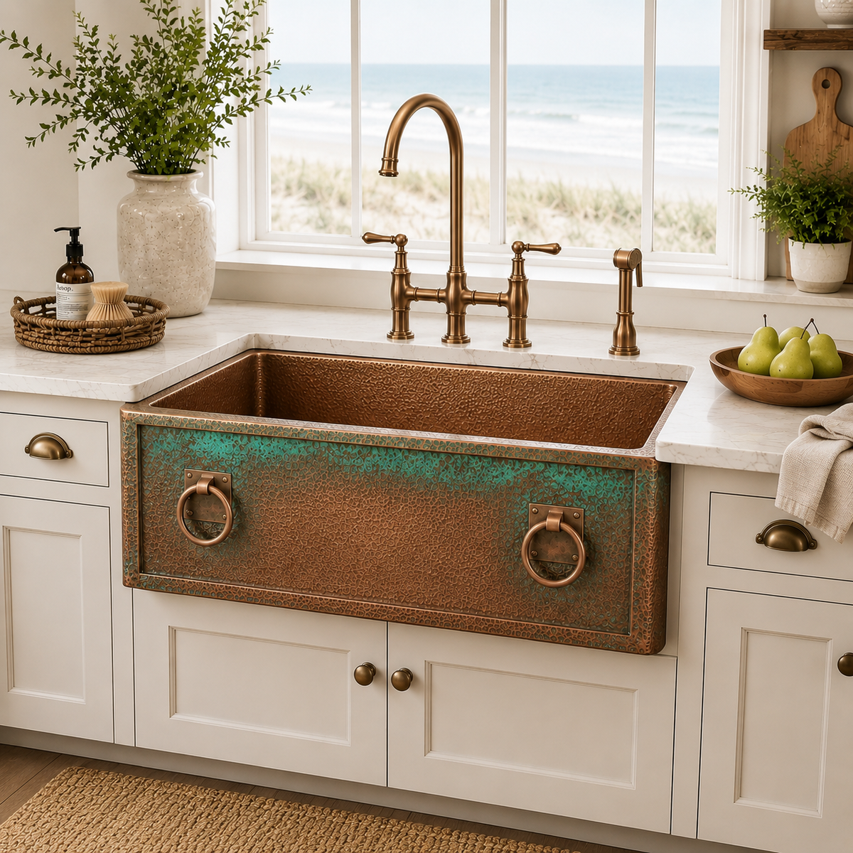 Verdigris Copper Farmhouse Sink